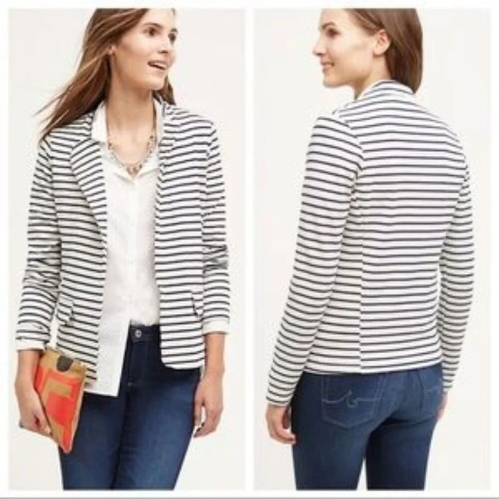 Dolan Left Coast Collection Striped Open Front Blazer Jacket Medium